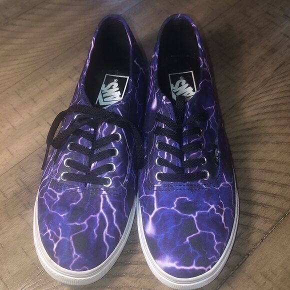 Purple Lightening Skies Vans Sanitized with Coconut 🥥 Clorox - Picture 3 of 16